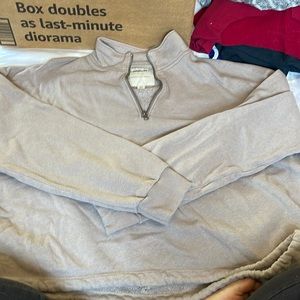 Cropped Quarter Zip Sweatshirt